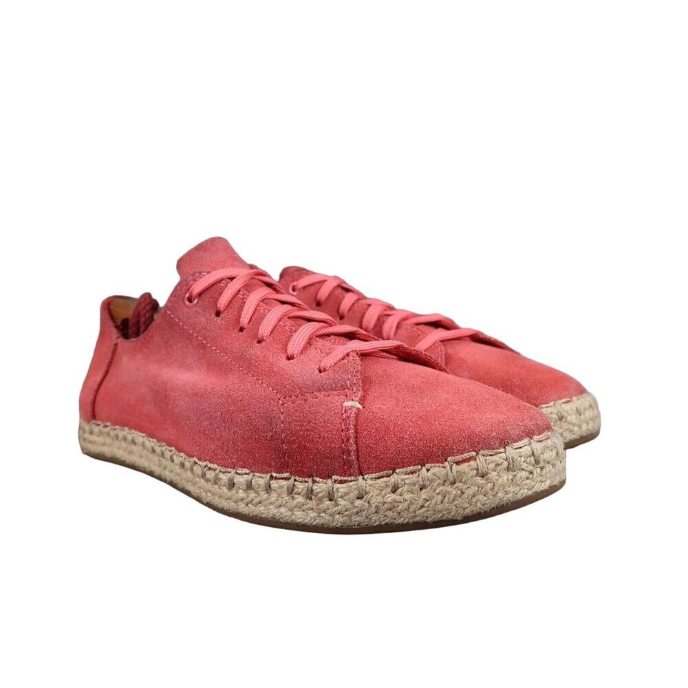 Toms Shoes Womens 5 Sneaker Casual Fashion Leather Lena Lace Up Espadrille Pink